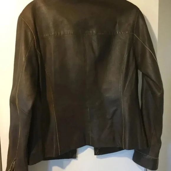 Whet‎ Blu Brown Leather Jacket EUC